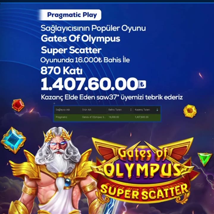 Gates of Olympus Super Scatter 1.407.60,00₺ kazanç