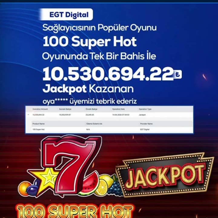 100 Super Hot 10.530.694,22₺ jackpot